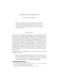 AN INTRODUCTION to DIFFEOLOGY I Since Its Creation, In