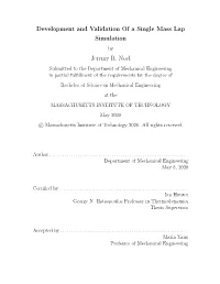 Development and Validation of a Single Mass Lap Simulation Jeremy