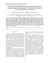 Habitat Use and Home Range of Long-Nosed Leopard Lizards (Gambelia Wislizenii) in Canyons of the Ancients National Monument, Colorado