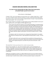 Higher Ground Moral Declaration