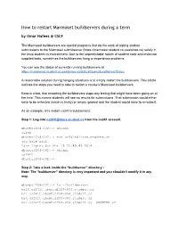 How to Restart Marmoset Buildservers During a Term by Omar Nafees @ CSCF