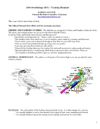 2010 Ornithology (B/C) - Training Handout