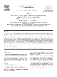 A Review of Techniques for Measuring Shear-Wave Splitting Above Small