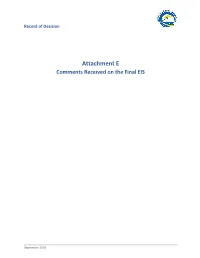 BLRT Record of Decision, Attachment E