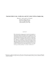 Function Follows Form: Architecture and 21St Century Software Engineering