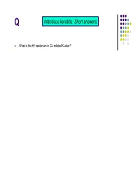 Infectious Keratitis: Short Answers