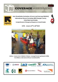 IRC) Panyijiar County, Unity State South Sudan Comprehensive Emergency Response in South Sudan