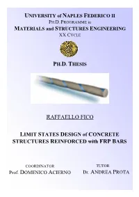 LIMIT STATES DESIGN of CONCRETE STRUCTURES REINFORCED with FRP BARS