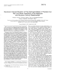 Mycotoxin-Induced Elevation of Free Sphingoid Bases in Precision-Cut Rat Liver Slices: Specificity of the Response and Structure-Activity Relationships1