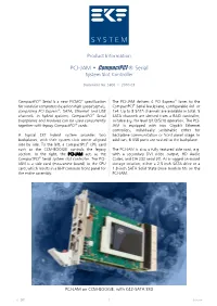 PCJ-JAM • Compactpci ® Serial System Slot Controller