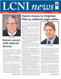 Pilot As Editorial Page Editor Benjy Hamm Is Leaving His Role As LCNI Editorial Director to Join the Virginian-Pilot As Its New Editorial Page Editor
