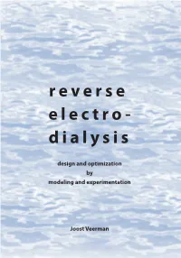 Reverse Electrodialysis Design and Optimization