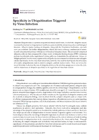 Specificity in Ubiquitination Triggered by Virus Infection