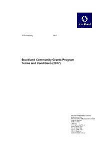 Stockland Community Grants Program Terms and Conditions (2017)