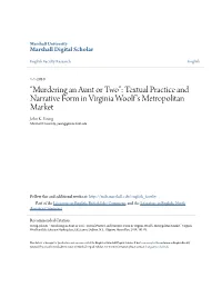 Textual Practice and Narrative Form in Virginia Woolf's Metropolitan Market