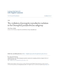 The Evolution of Prezygotic Reproductive Isolation in The