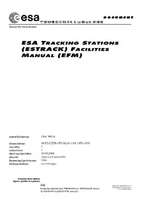 ESTRACK Facilities Manual (EFM) Issue 1 Revision 1 - 19/09/2008 S DOPS-ESTR-OPS-MAN-1001-OPS-ONN 2Page Ii of Ii