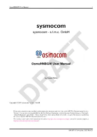 Osmohnbgw User Manual I