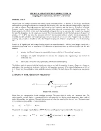 SIGNALS and SYSTEMS LABORATORY 10: Sampling, Reconstruction, and Rate Conversion