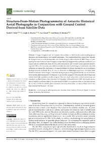 Structure-From-Motion Photogrammetry of Antarctic Historical Aerial Photographs in Conjunction with Ground Control Derived from Satellite Data