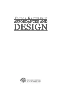 DESIGN Ii Affordances and Design