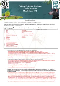 Fighting Extinction Challenge Teacher Answers Middle Years 9-10