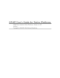GNAT User's Guide for Native Platforms