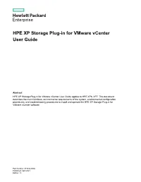 HPE XP Storage Plug-In for Vmware Vcenter User Guide