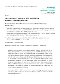 Structure and Function of SET and MYND Domain-Containing Proteins