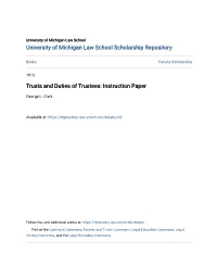 Trusts and Duties of Trustees: Instruction Paper