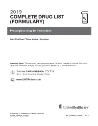 2019 Complete Drug List (Formulary)