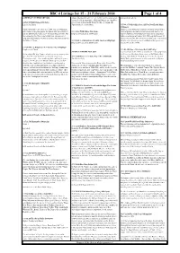 BBC 4 Listings for 15 – 21 February 2014 Page 1 of 4 SATURDAY 15 FEBRUARY 2014 Coloured Bands and Iconic 'Eye' Are Visible Manifestations of an Amongst Many Others