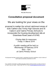 Consultation Proposal Cathkin and Trinity HS and St Cadocs And