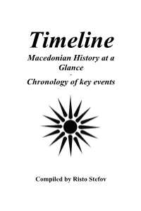 Macedonian History at a Glance Chronology of Key Events