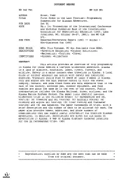 Programming Suggestions for Alaskan Adventures