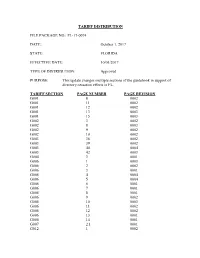 TARIFF DISTRIBUTION FILE PACKAGE NO.: FL-17-0074 DATE: October 1, 2017 STATE: FLORIDA EFFECTIVE DATE: 10/01/2017 TYPE of DISTR