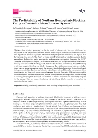 The Predictability of Northern Hemispheric Blocking Using an Ensemble Mean Forecast System †