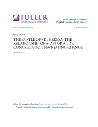 THE RELATIONSHIP of a PASTOR and a CONGREGATION NAVIGATING CHANGE Theresa Cho