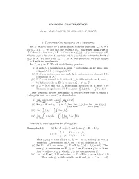 UNIFORM CONVERGENCE 1. Pointwise Convergence
