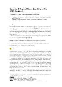 Dynamic Orthogonal Range Searching on the RAM, Revisited∗