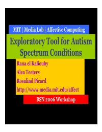 Exploratory Tool for Autism Spectrum Conditions