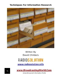 Global Broadcast Information Portal Creative Common License