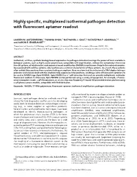 Highly Specific, Multiplexed Isothermal Pathogen Detection with Fluorescent Aptamer Readout