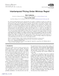 Intertemporal Pricing Under Minimax Regret