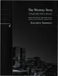 The Westray Story a Predictable Path to Disaster