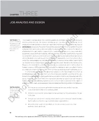 3. Job Analysis and Design