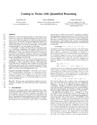 Arxiv:1611.02908V1 [Cs.LO] 9 Nov 2016 1