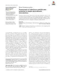 Assessment of Submicron Particle Zeta Potential in Simple Electrokinetic