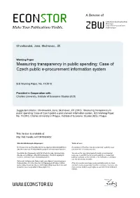 Measuring Transparency in Public Spending: Case of Czech Public E-Procurement Information System