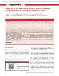 Reduction in the Incidence of Shivering with Perioperative Dexmedetomidine: a Randomized Prospective Study